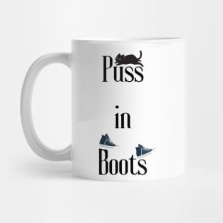 Puss In Boots modern text Mug